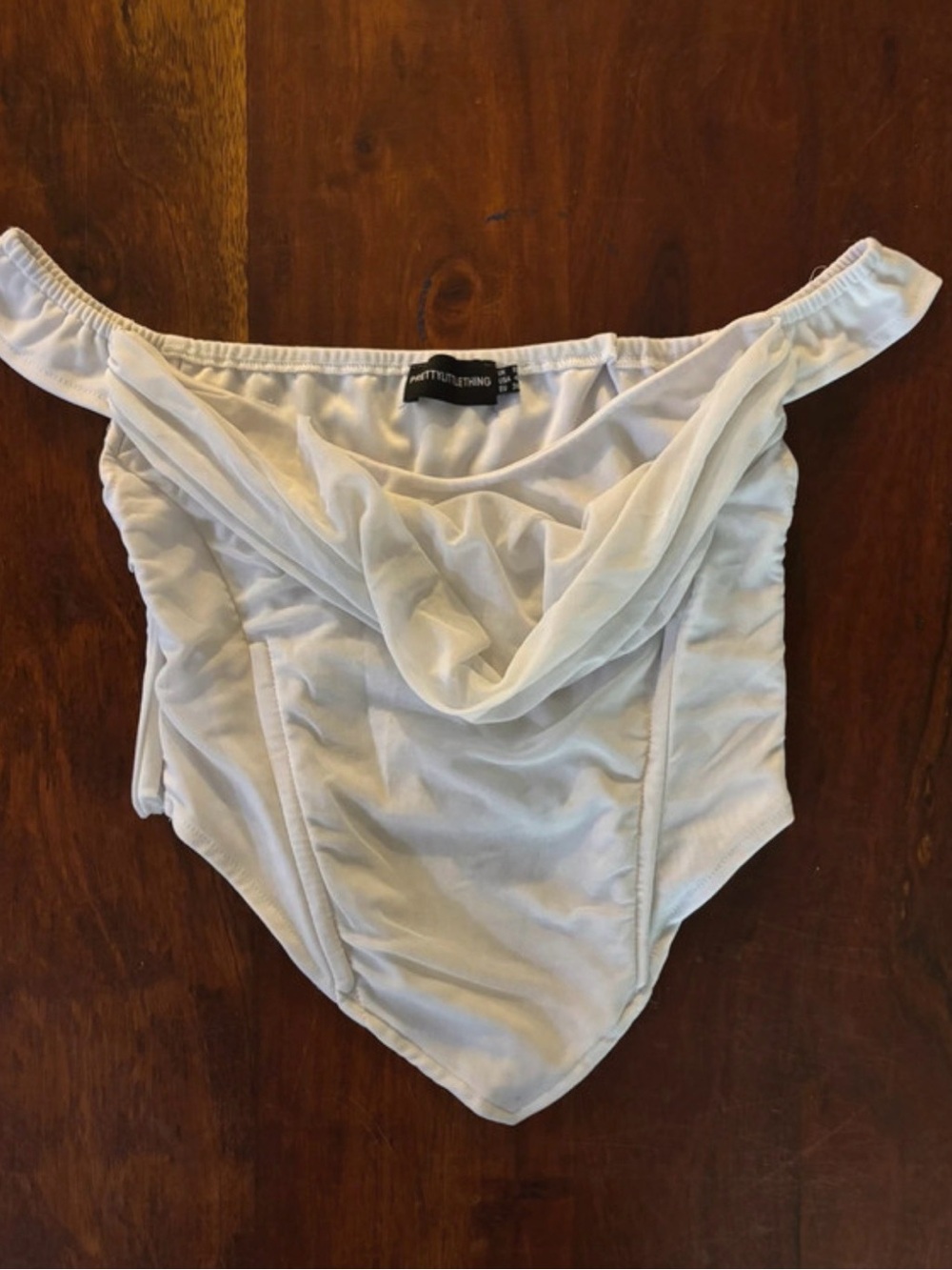 PrettyLittleThing White Off-Shoulder Crop Zip Top